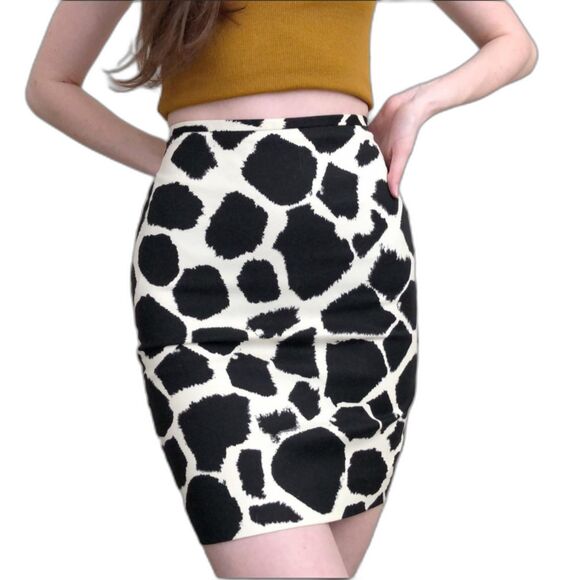 LOFT Cow Print Skirt, Cowboycore, Western, Animal Print, Sz 12 P - Picture 1 of 7